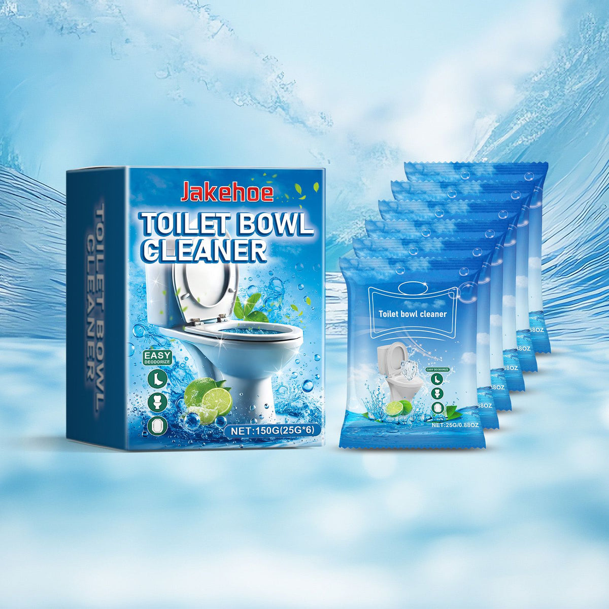 JAKEHOE Sachets en poudre de nettoyage de bol de toilette