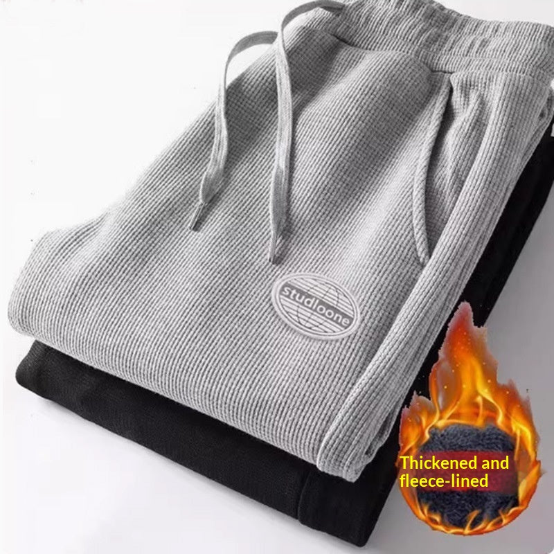 Sweatpants structurés en gaufres pour le port occasionnel et sportif