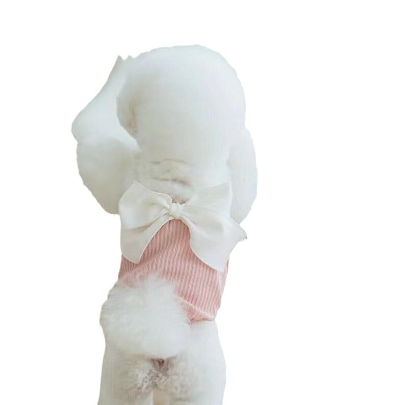 Chien de chien Été Bow Suspendeurs Vêtements