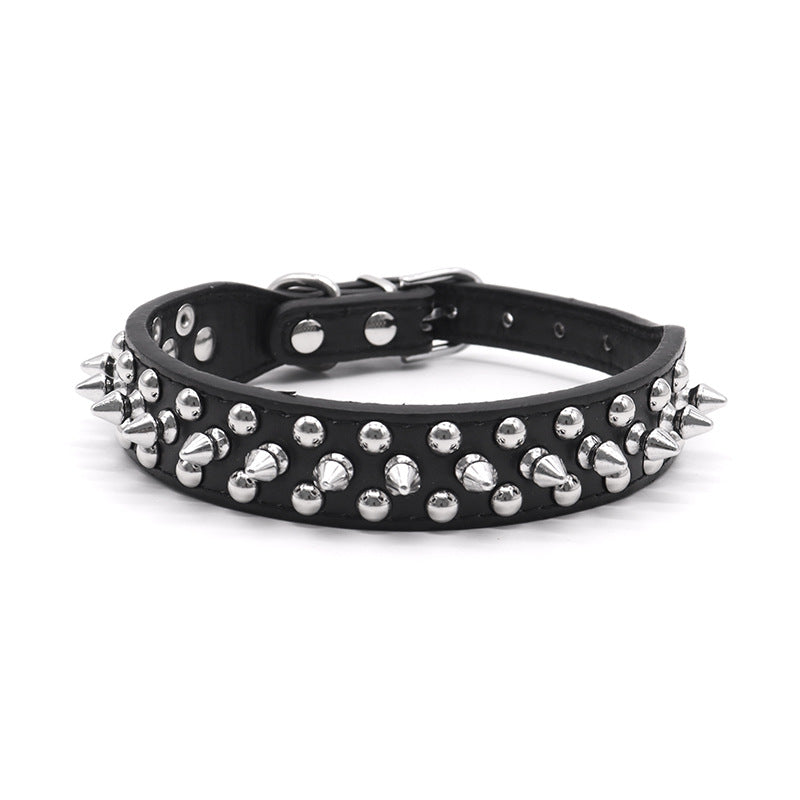 Petit collier de chat de chien noir Spiked pour petits chiens moyens Garçon Homme - pupp réglable