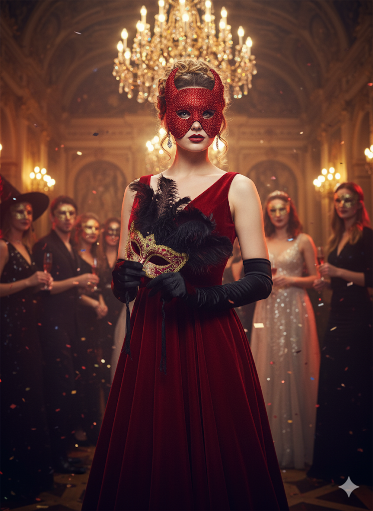 Red Strass Devil Horn Masque Masque Déguisement Parti Accessoire