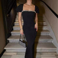 Robe de soirée en diamant couleur solide