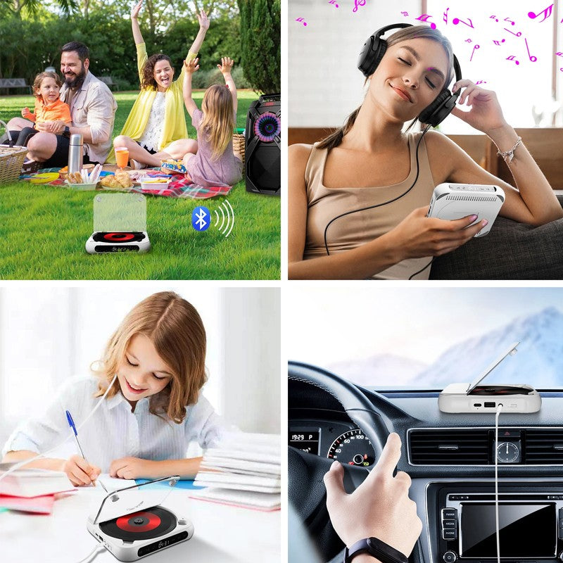 Lecteur CD rechargeable avec lecteur Cd personnel portable Bluetooth pour voiture