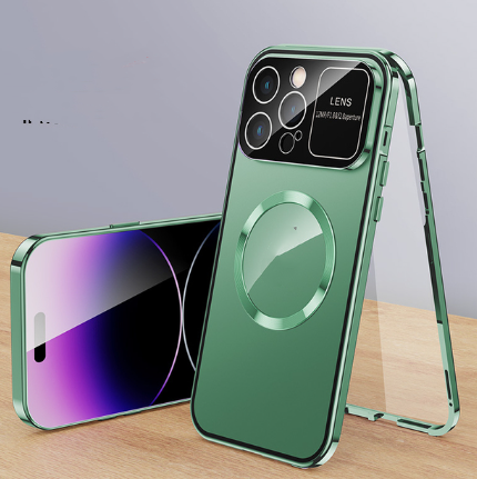 Coque de téléphone Double côté verre magnétique protection