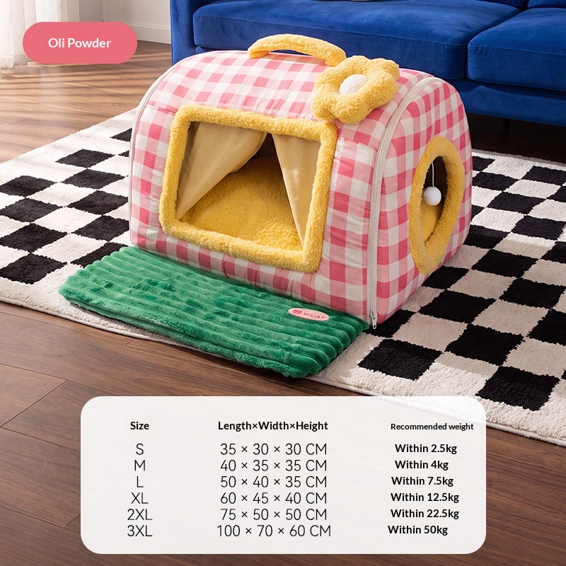 Animaux de compagnie Portable Courbé Maison Nid Petit à moyenne taille chien lit et lit de chat
