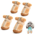 Chaussures de chien d'hiver en peluche bottes de chien mignon oreille décoration protecteurs de pattes pour la marche en plein air