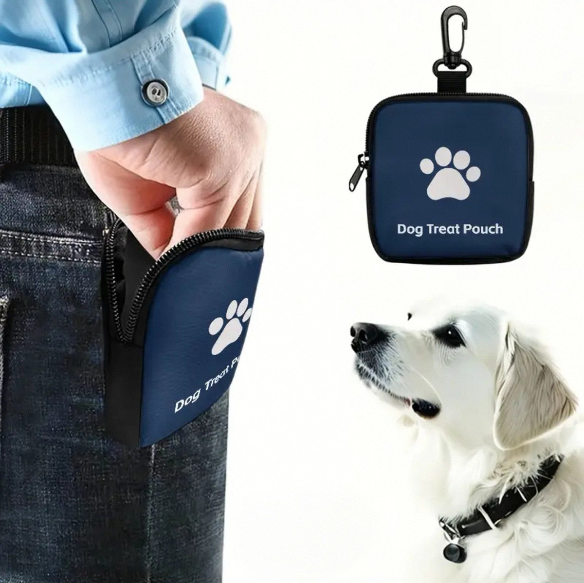 Pack de snack d'animal portable en polyester avec fermeture à glissière