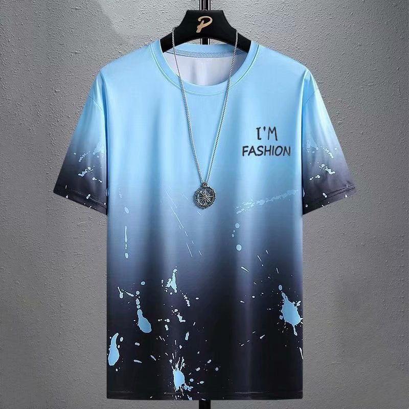 T-shirt décontracté polyvalent de demi-longueur gradué
