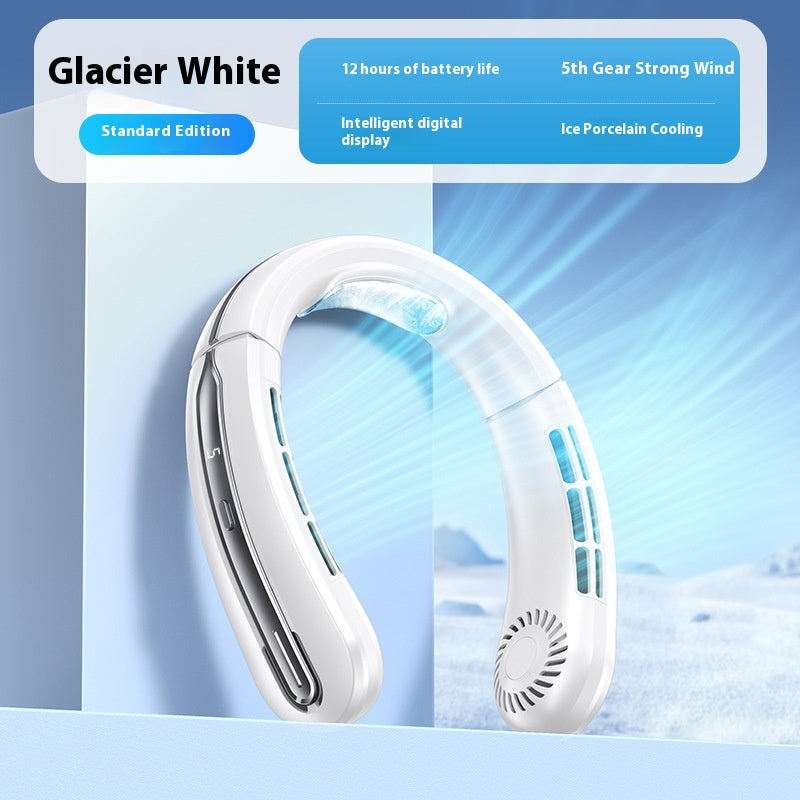 Affichage numérique Fan de collier suspendu Étudiant Sports de plein air Portable Usb Mini