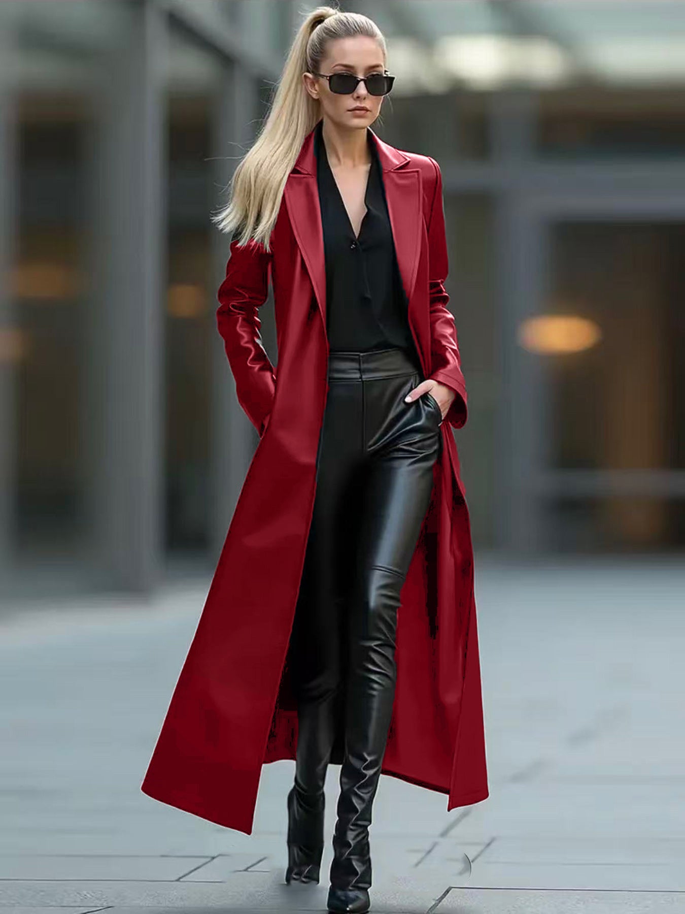 Robe en cuir long pour femmes