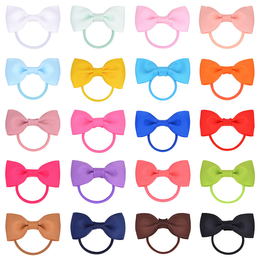 40 80PCS Tiny Hair Ties with Bows Baby Bows Rubber Bands Hair Ties Soft Elastics Ponytail