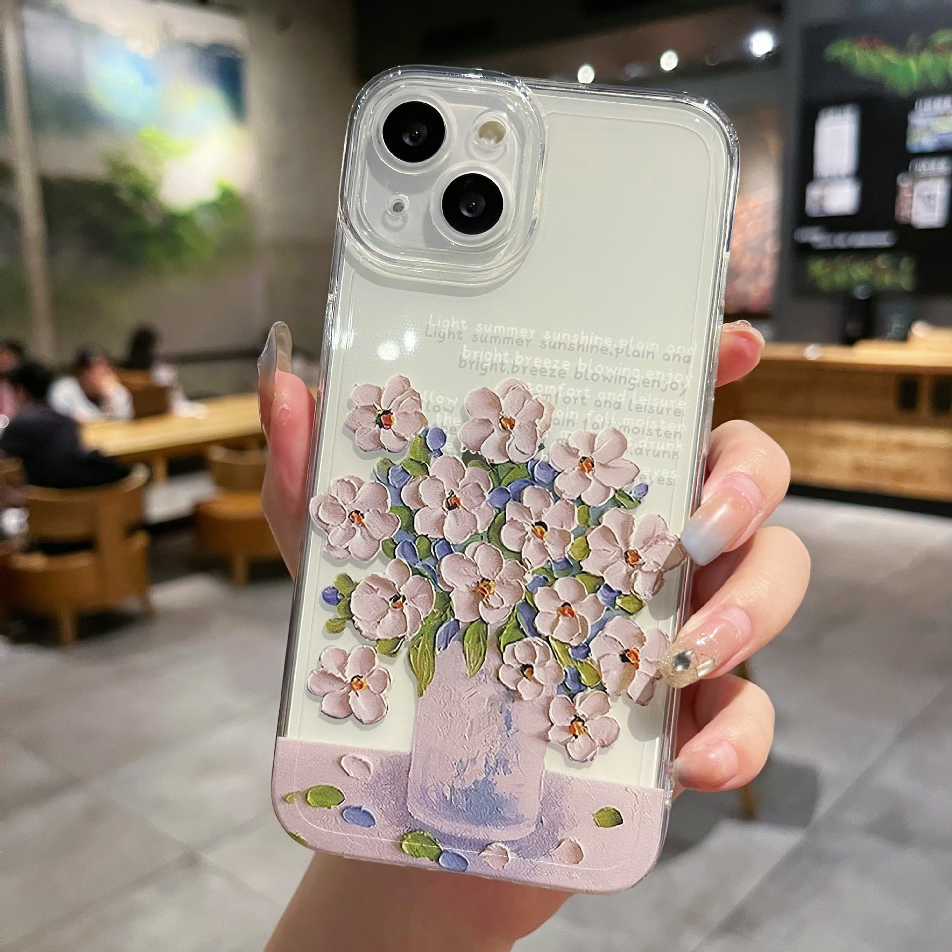 Étui téléphonique de protection transparent de petite fleur simple