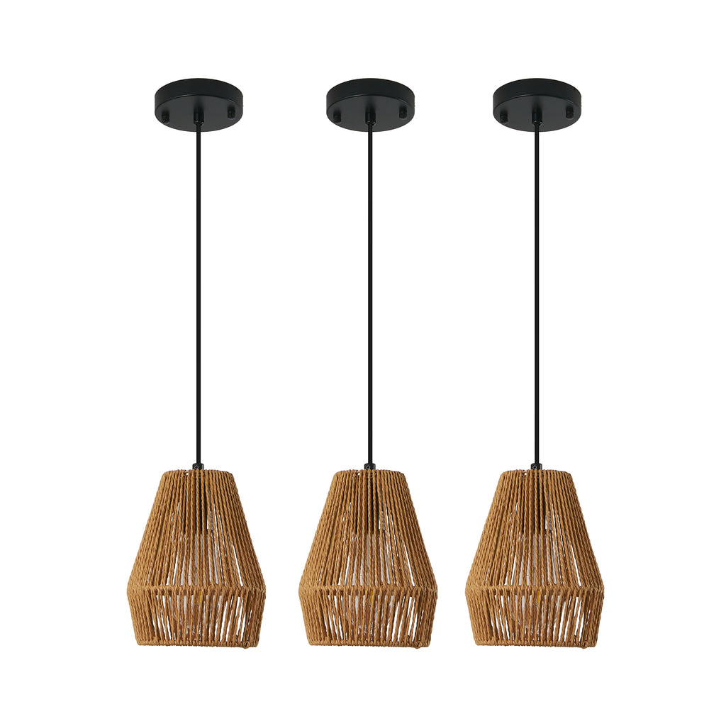 Ensemble de 7pouces de 3 Pendentif de corde de chanvre rustique