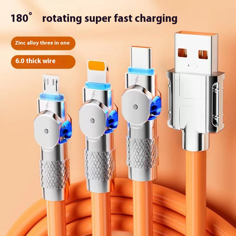 Câble de recharge mobile tournant de un à trois