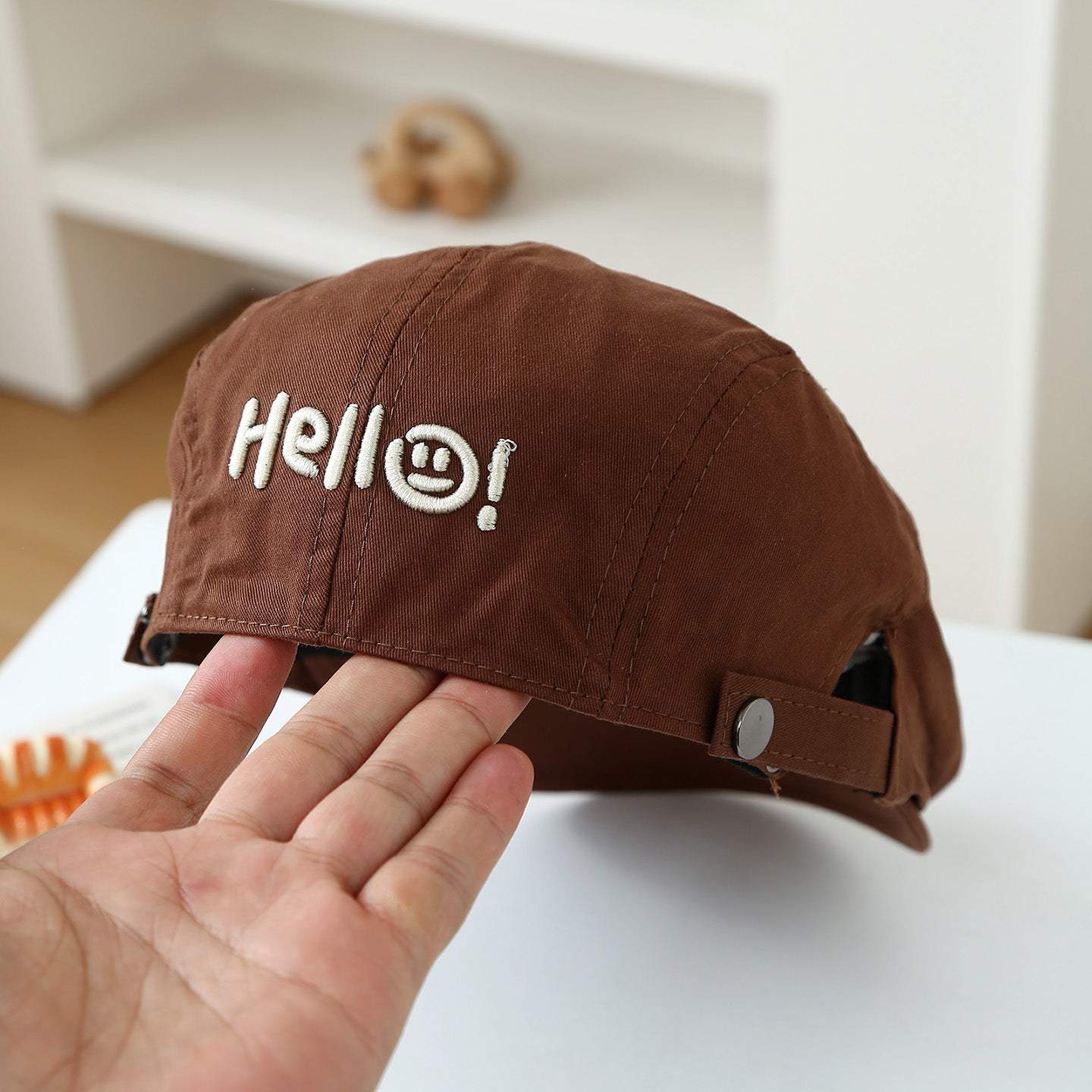 Lettre en couleur unie pour enfants Smileing Face Broded Adjustable Casual and Fashionable S