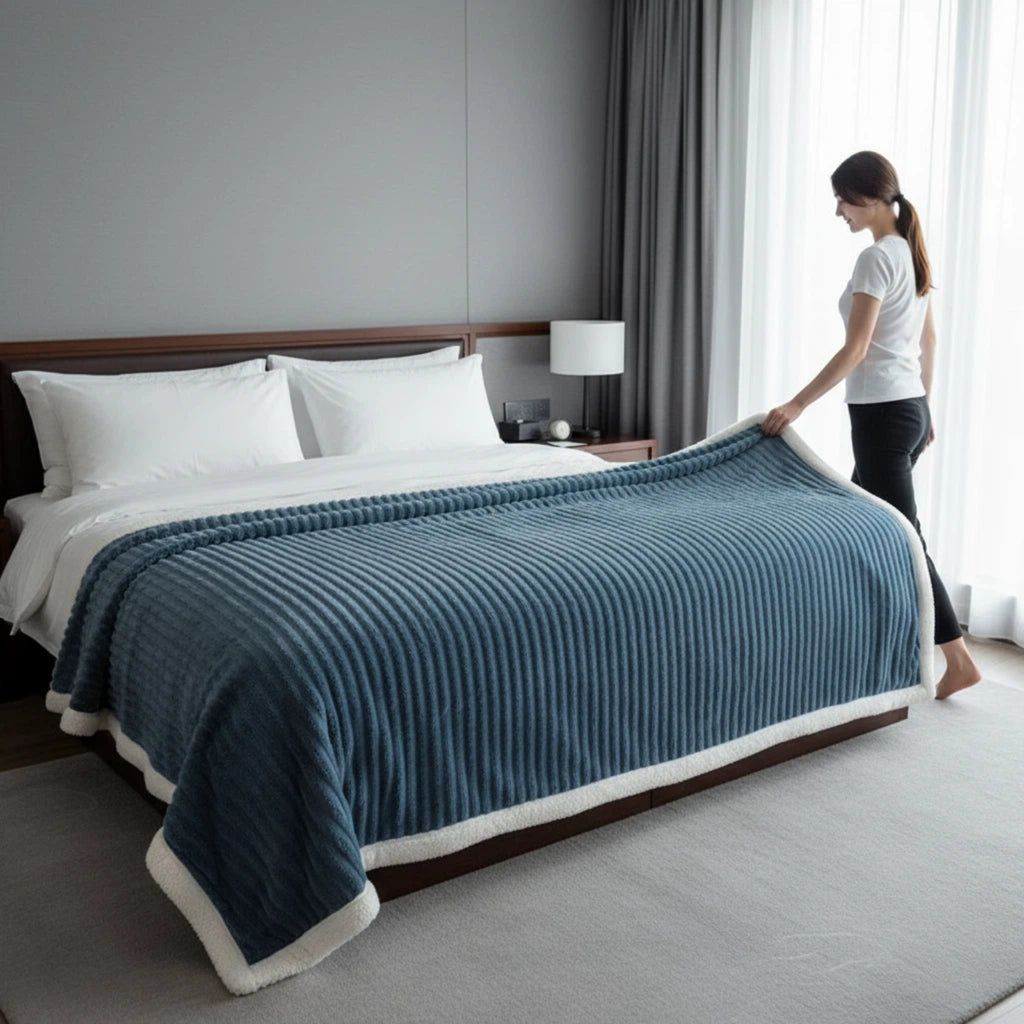 Couverture de lancer en peluche rayée 1PC
