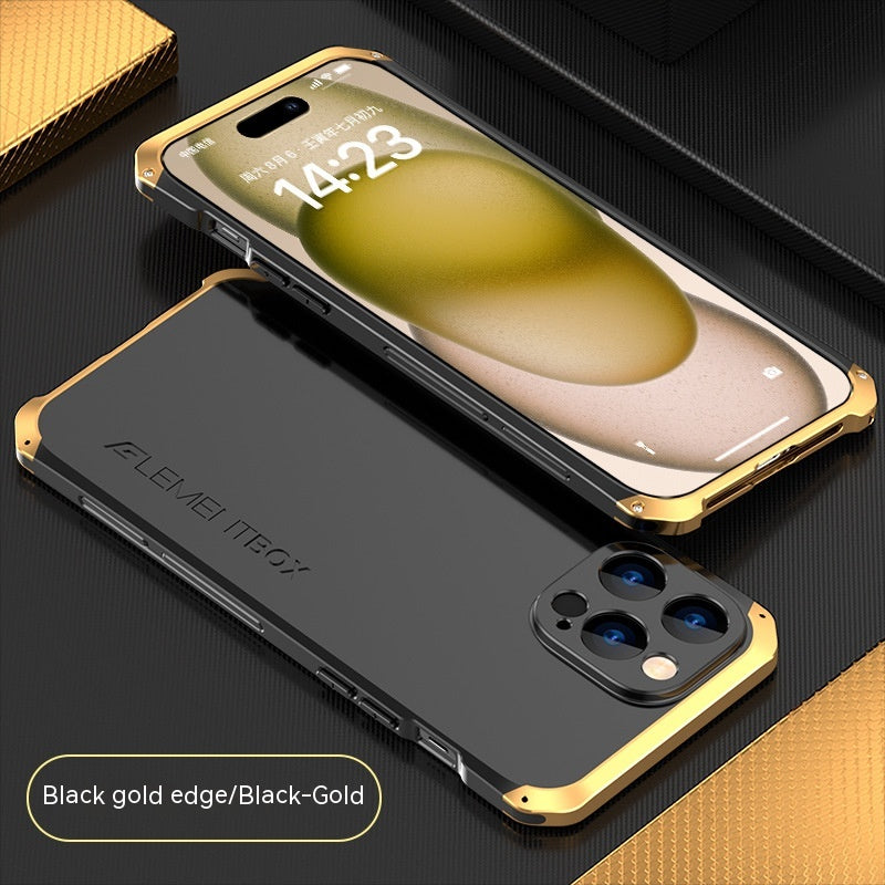 Couvercle de protection pour téléphone portable TPU Cadre métallique Trois sections