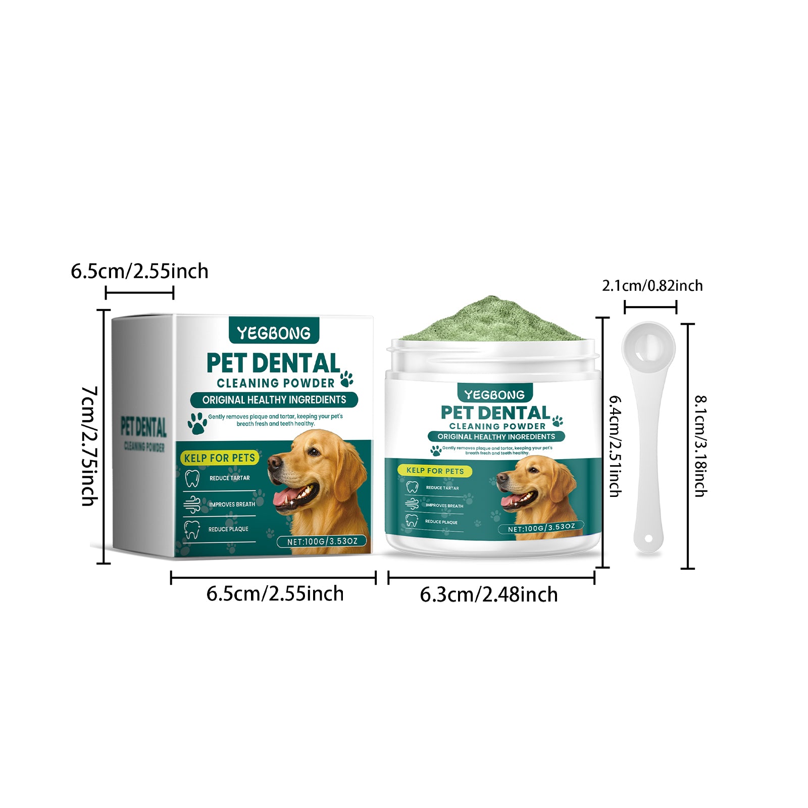 Poudre de nettoyage de dents de chien