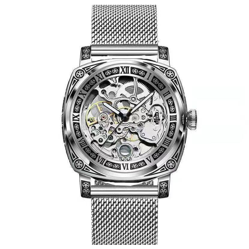 Montre Homme mécanique Hollow de mode vintage sculptée