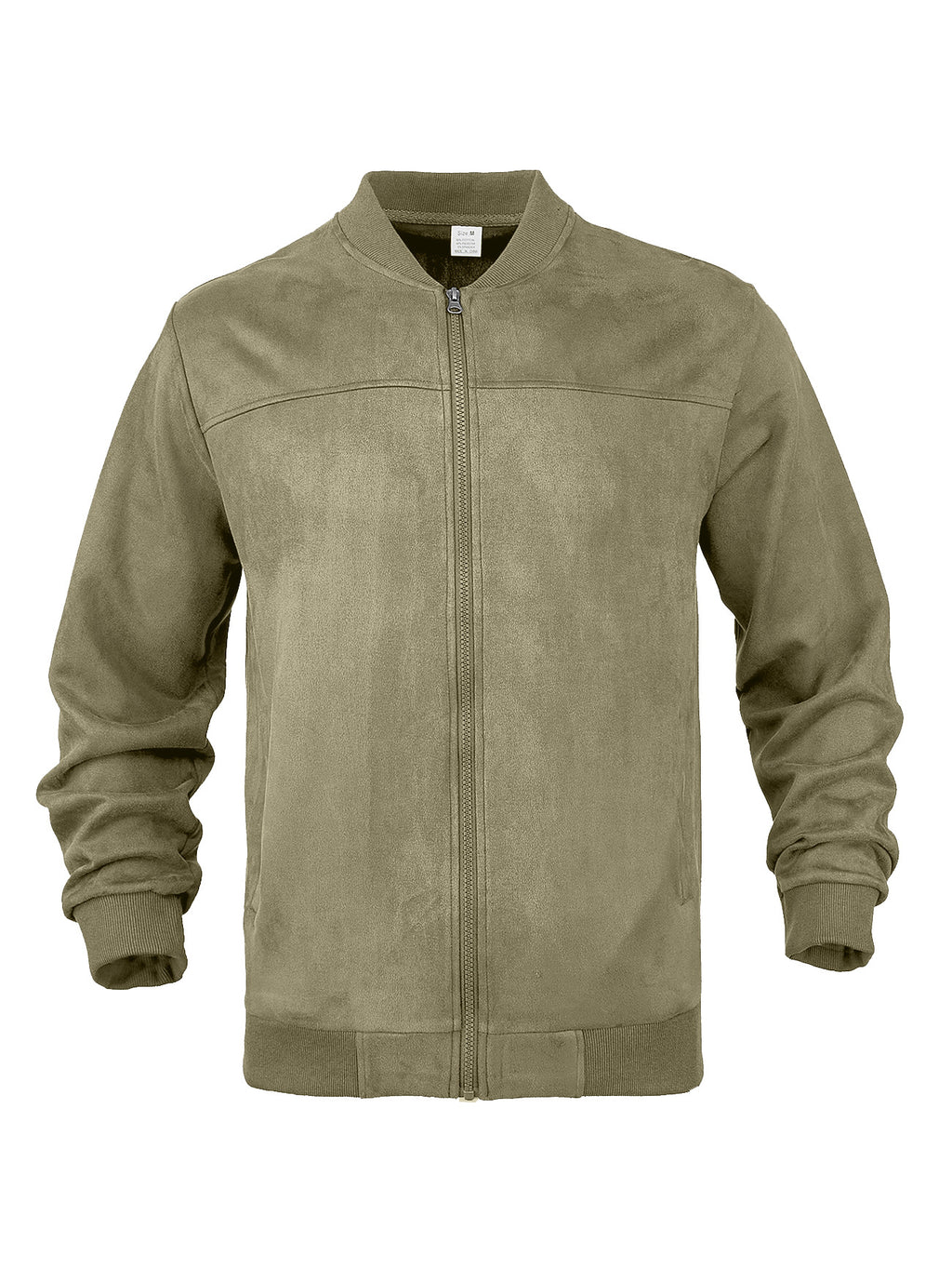 European And American Men's Suede Solid Color Casual Sports Stand Collar Zipper Jacket Plu