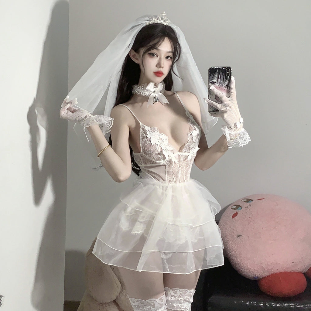Wedding Lace Bra with Embroidered Mesh, no need to remove, pure and sexy with an attractive cut