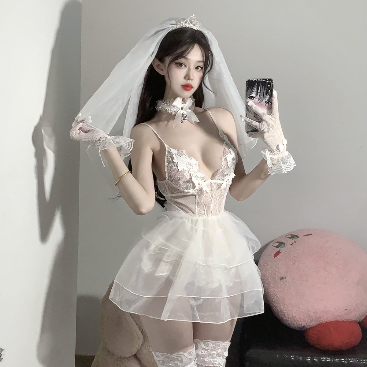 Wedding Lace Bra with Embroidered Mesh, no need to remove, pure and sexy with an attractive cut
