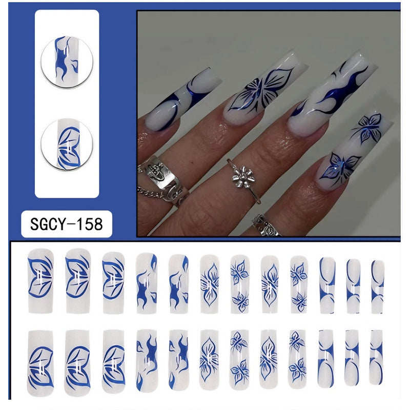 24 PCS Blue Butterfly Art