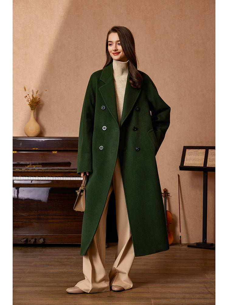 Medium à long double face coloré épais manteau d'hiver