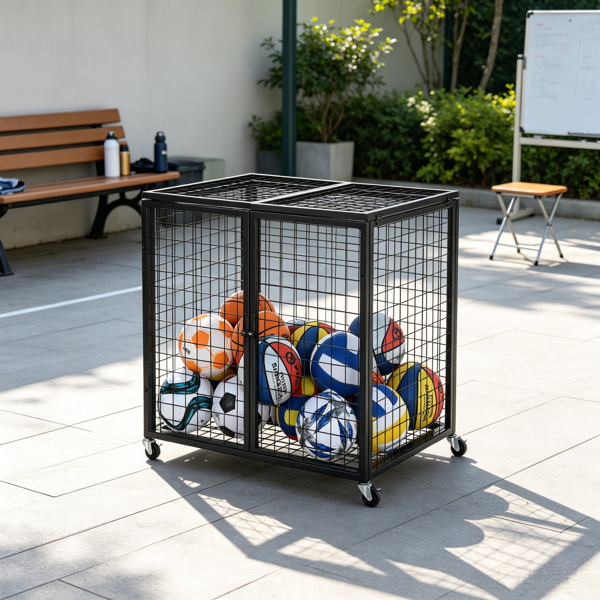 Panier de rangement de balle de sport roulant