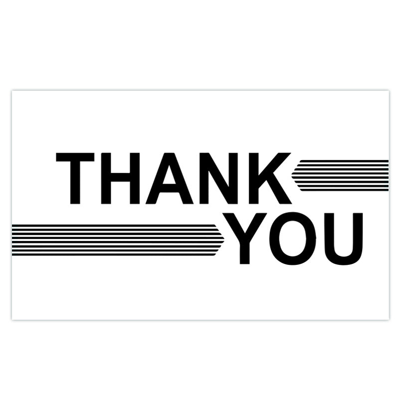 Emballage cadeau 50 feuillesPack simple noir cartes de remerciement