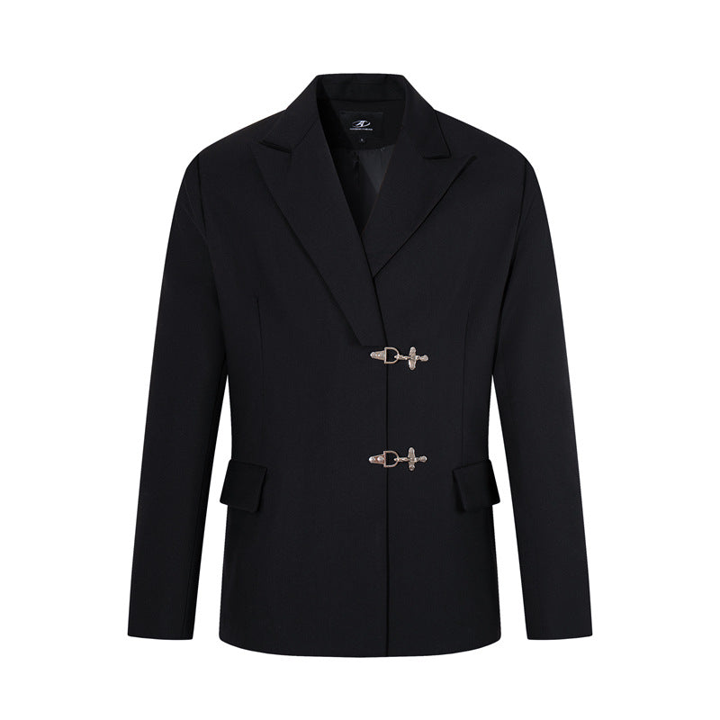 Blazer occasionnel avec fermeture à bouton instantané