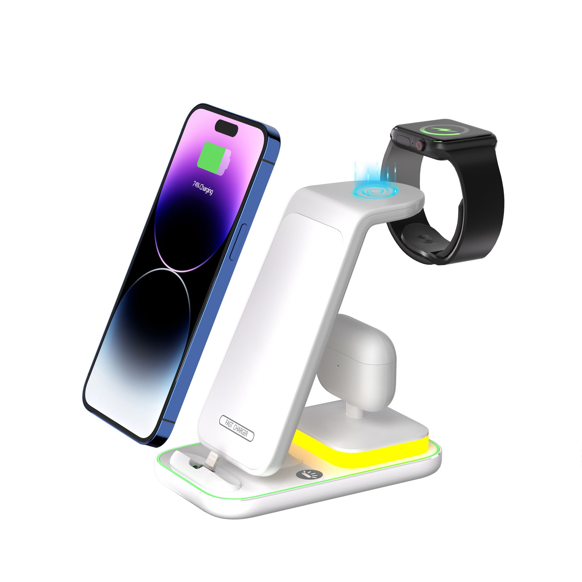 15W Chargeur vertical sans fil Chargeur Casque de téléphone mobile