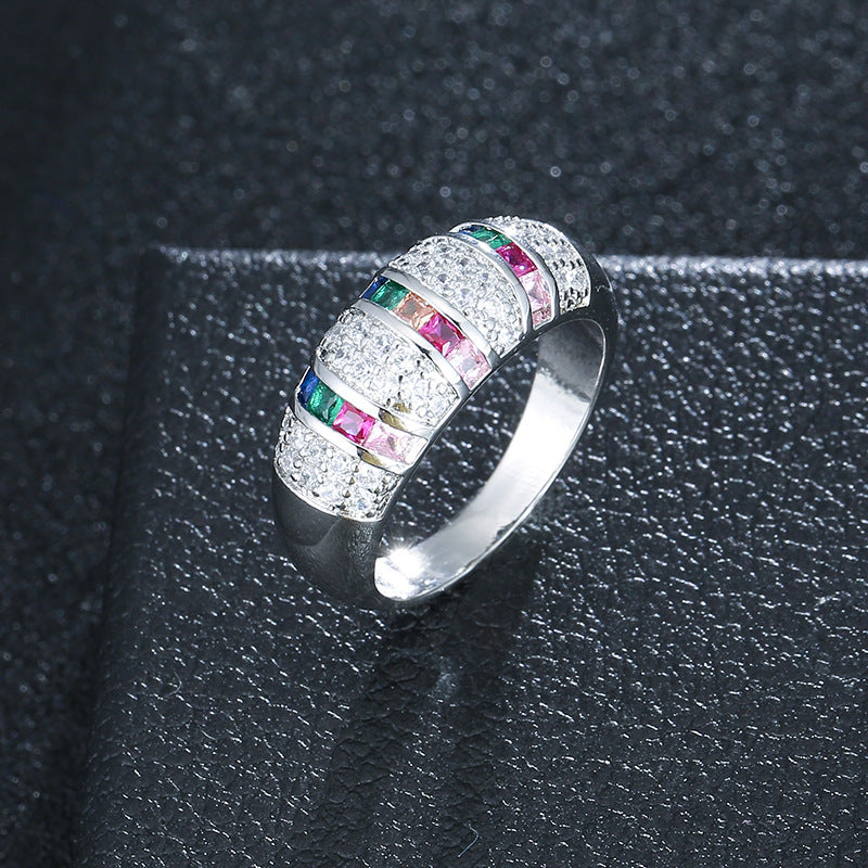 Anneau Zircon incrusté de cuivre pour femmes