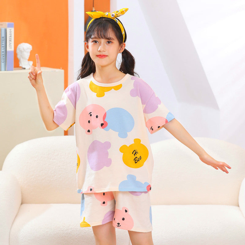 Vêtements de maison à manches courtes d'été pour enfants
