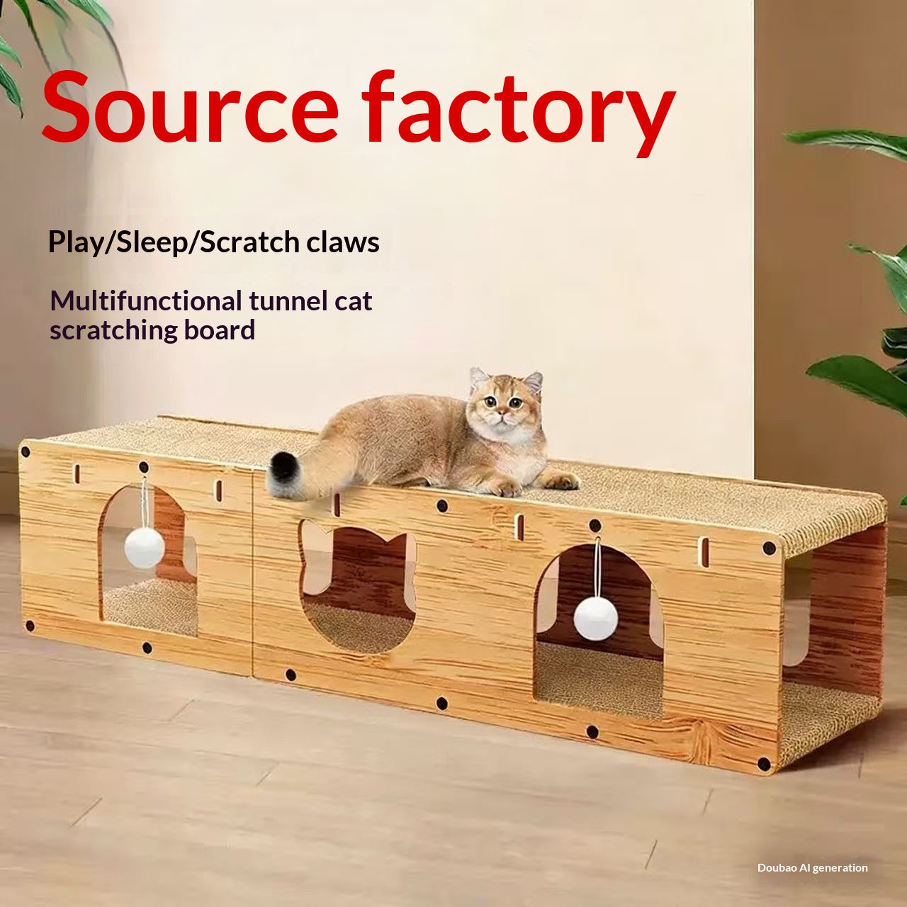 Lit chat pour animaux de compagnie, tableau de scratching pour chats droits, tunnel pour chats, jouet pour chats, self