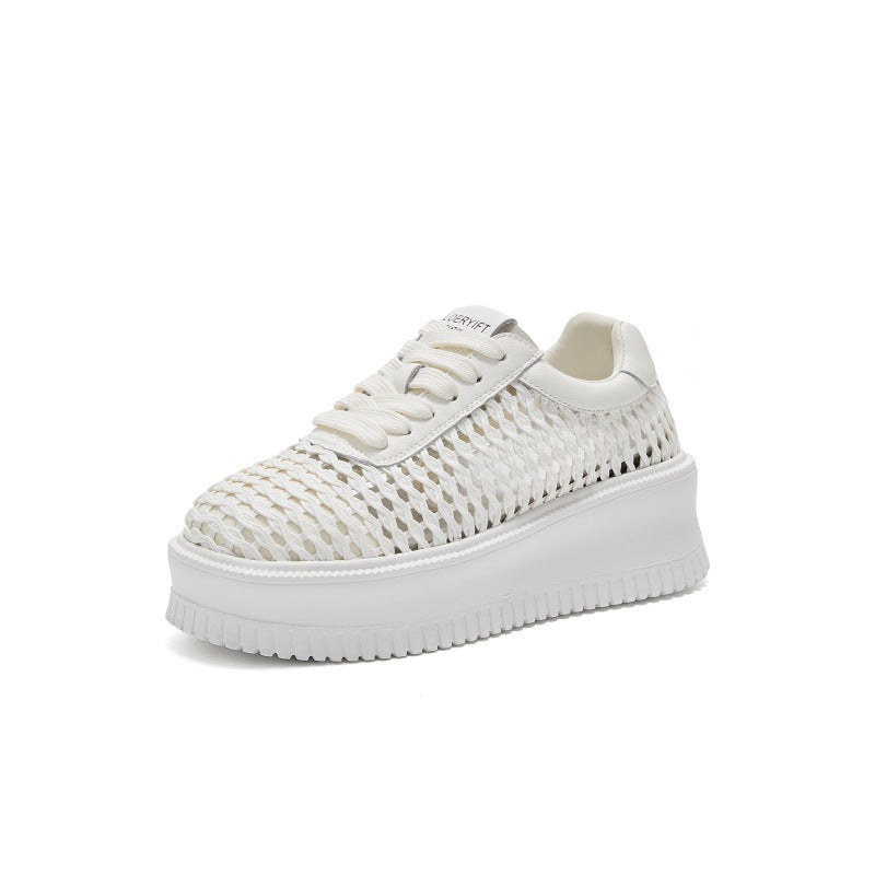 Femmes Mode Casual Chaussures à manches creuses avec des semelles épaisses