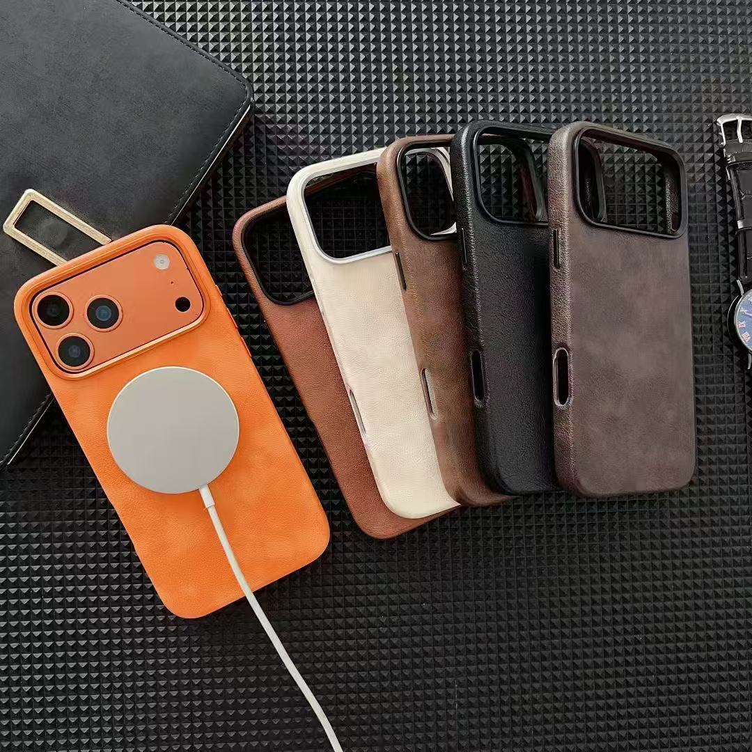 Boîte de téléphone en cuir véritable magnétique Drop Proof