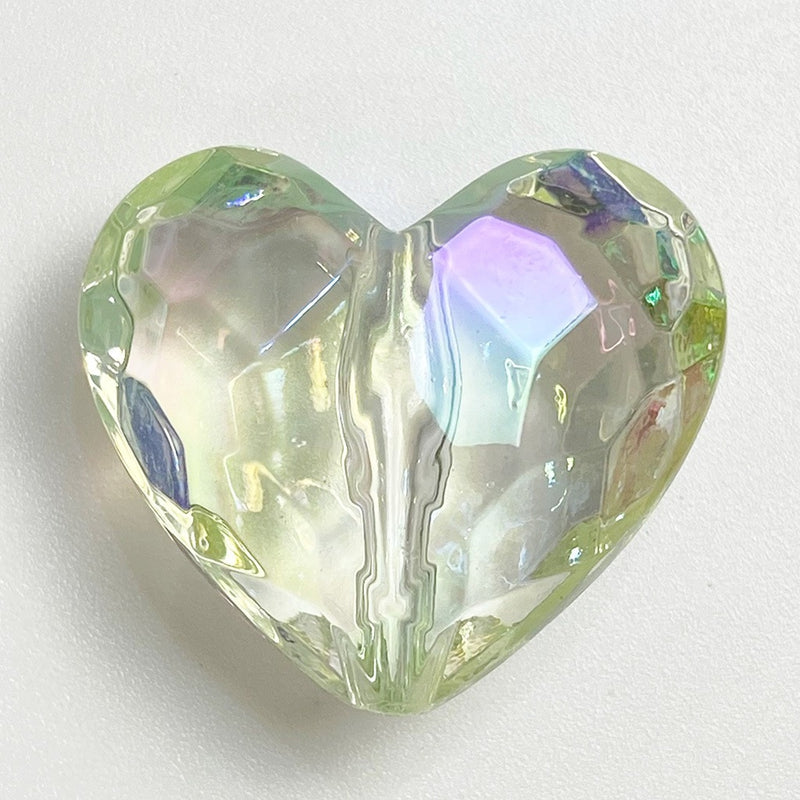 Perles de coeur en acrylique UV facettées