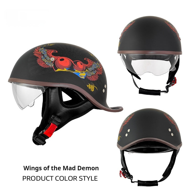 Électrique vélo rétro moto Rocker Tail Half Casque