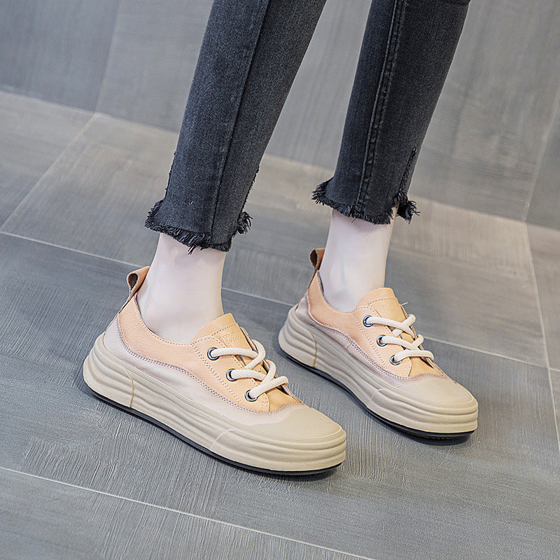 Sneakers en cuir décontracté de mode femme