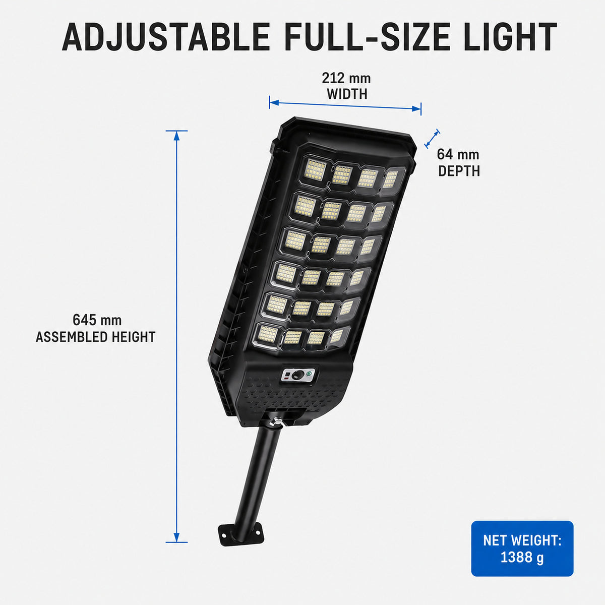 Solar Powered Motion Sensor Outdoor Light W7207 6 Noir pour Garden Yard Street Wall LED