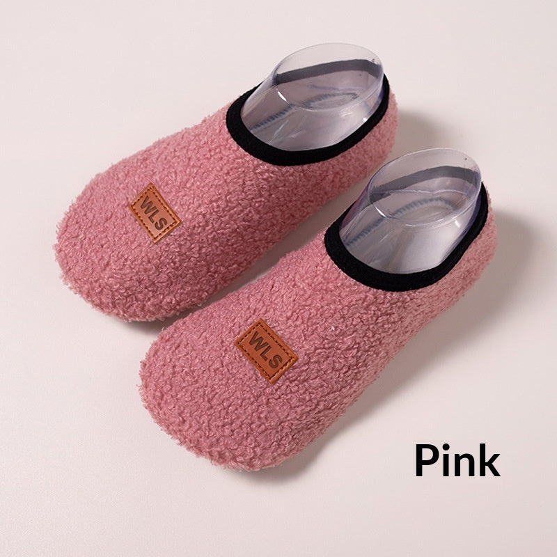 Chaussettes de sol doublées de polaires Chaussures et chaussettes intérieures non glissantes