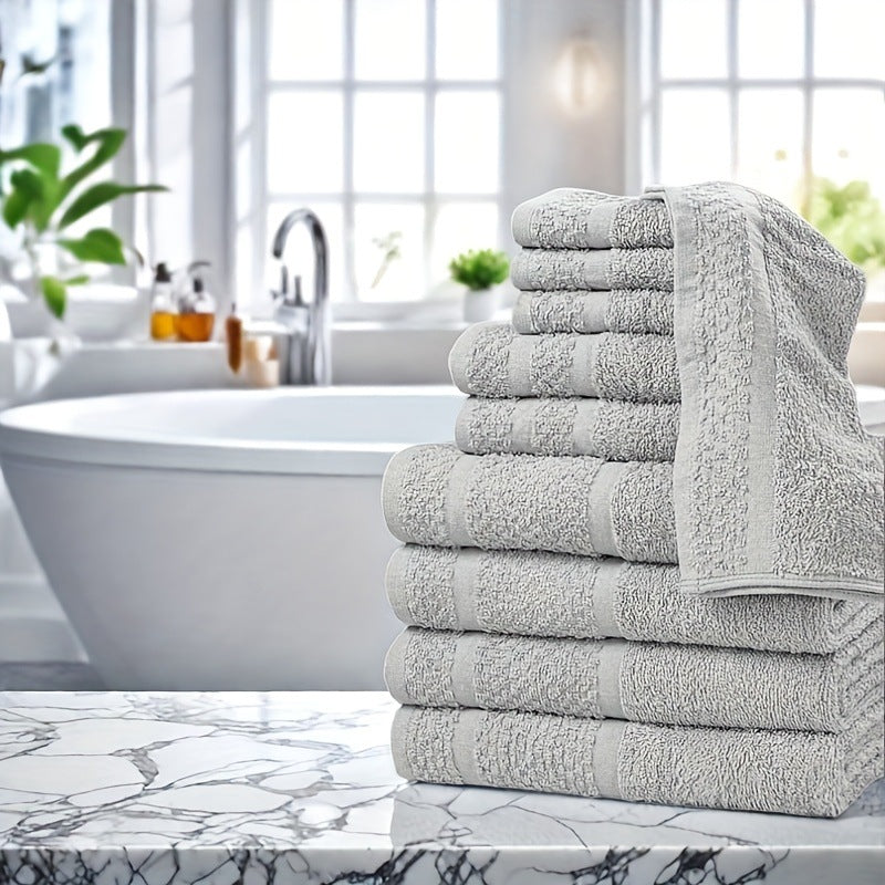Ensemble de bain en coton absorbant de 10 pièces