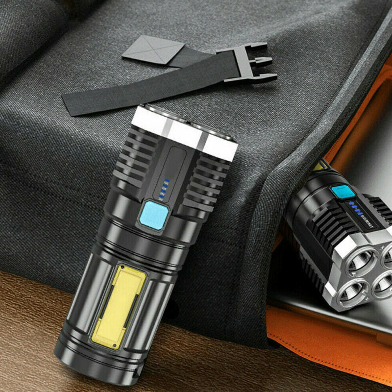 POWERFUL tactique Quad-Core Super lampe de poche LED torche USB Camping rechargeable