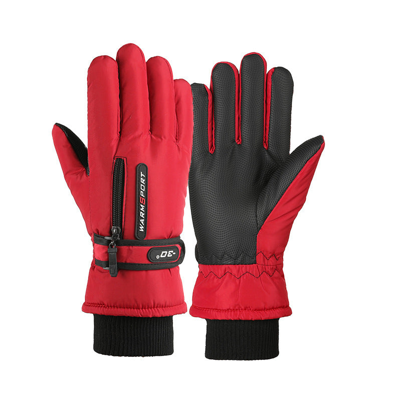 Skiing Fleece doublé chaud rembourré Garde de vélo extérieur Gants coupe-vent