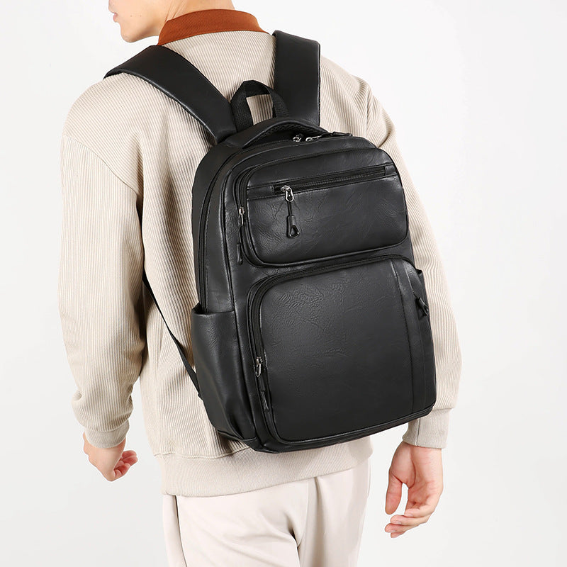 Sac à dos noir multi-espaces simple d'affaires homme grande capacité