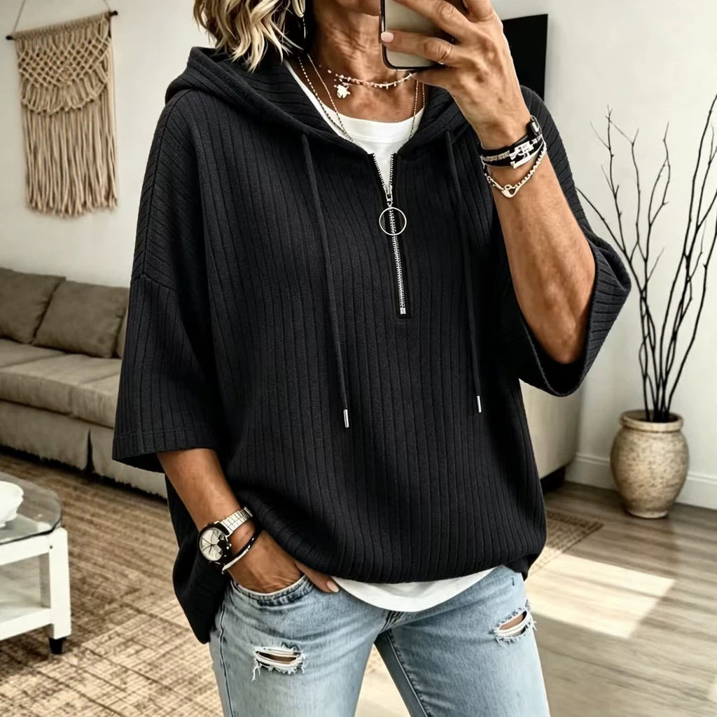 Top à capuche en polyester pour femmes