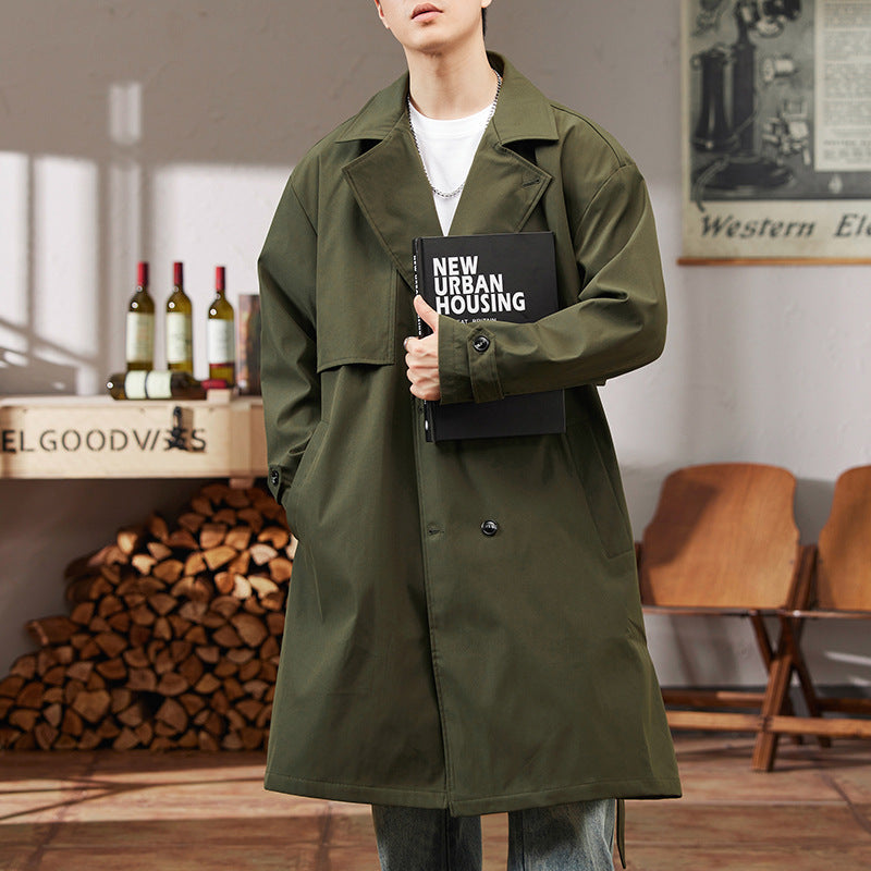 Manteau de tranchée polyvalent de couleur unie