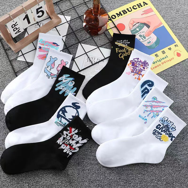 Chaussettes Tube Chaussettes Longues Hommes Sports Blanc Respirant