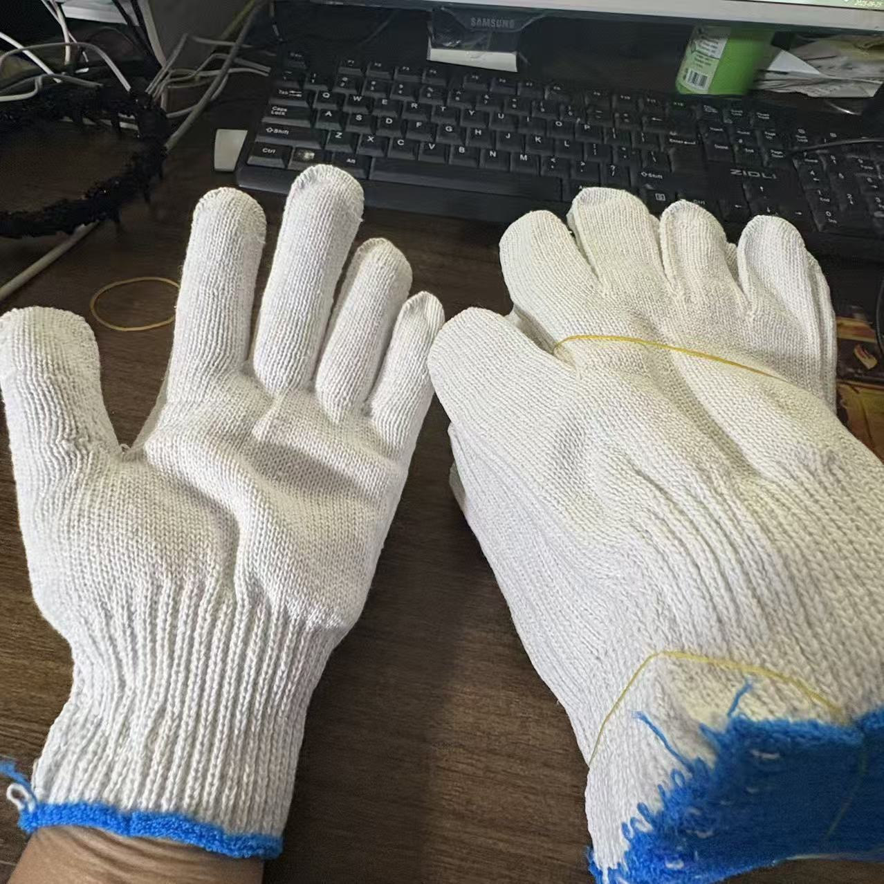 450g Gants de protection du travail fil blanc de coton